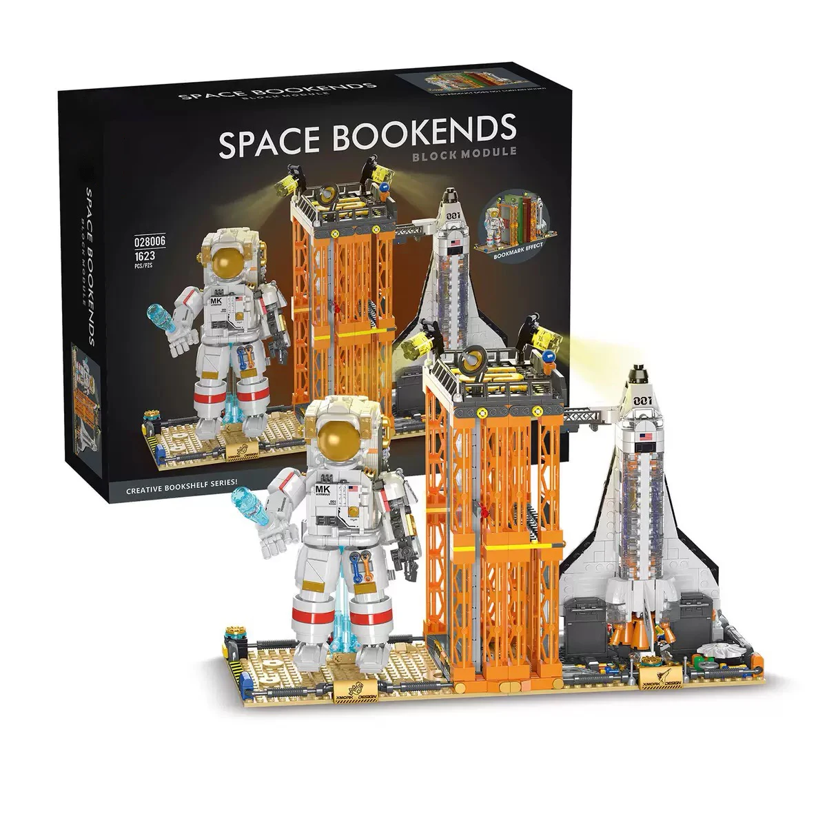 1623 Piezas Bloques de Construcción Espaciales DIY Cohete Astronauta Modelo STEM Educativo Decoración de Escritorio Regalo Cumpleaños Niños
