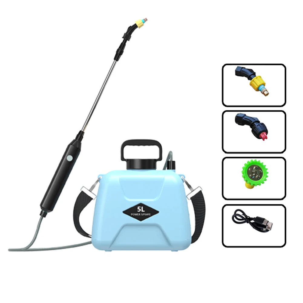 

5L Electric Sprayer USB Rechargeable Handheld Sprayer Bottle 2 Modes Telescopic Handle 360 Rotating Nozzle Garden Watering Tool