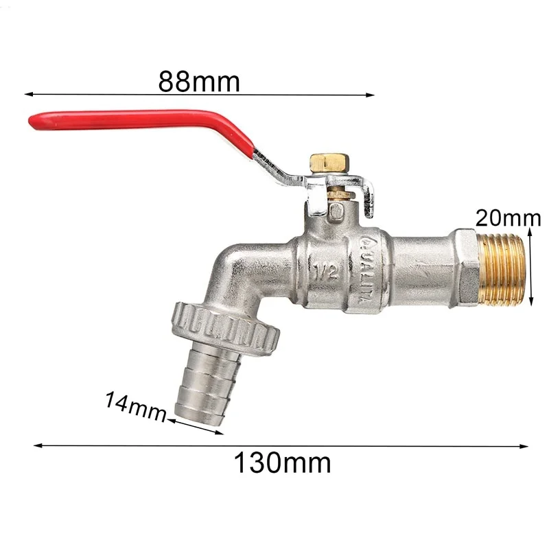 Garden Tap Faucet Turn Off/ on 1/2 Inch Lever Home Garden Water Supply Manual Long Handle Faucet