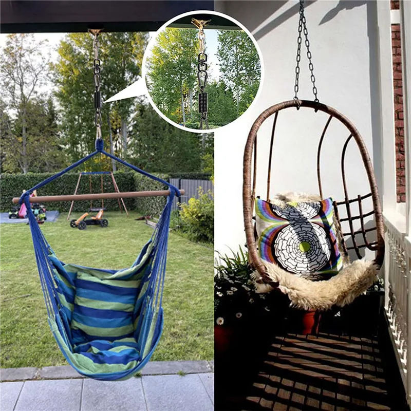 ABWP-Swing Spring For Hanging Chair,With 4 Snap Hooks&360° Swivel Hook,Load Capacity 250Kg For Hanging Chair,Hammock,Yoga,Etc