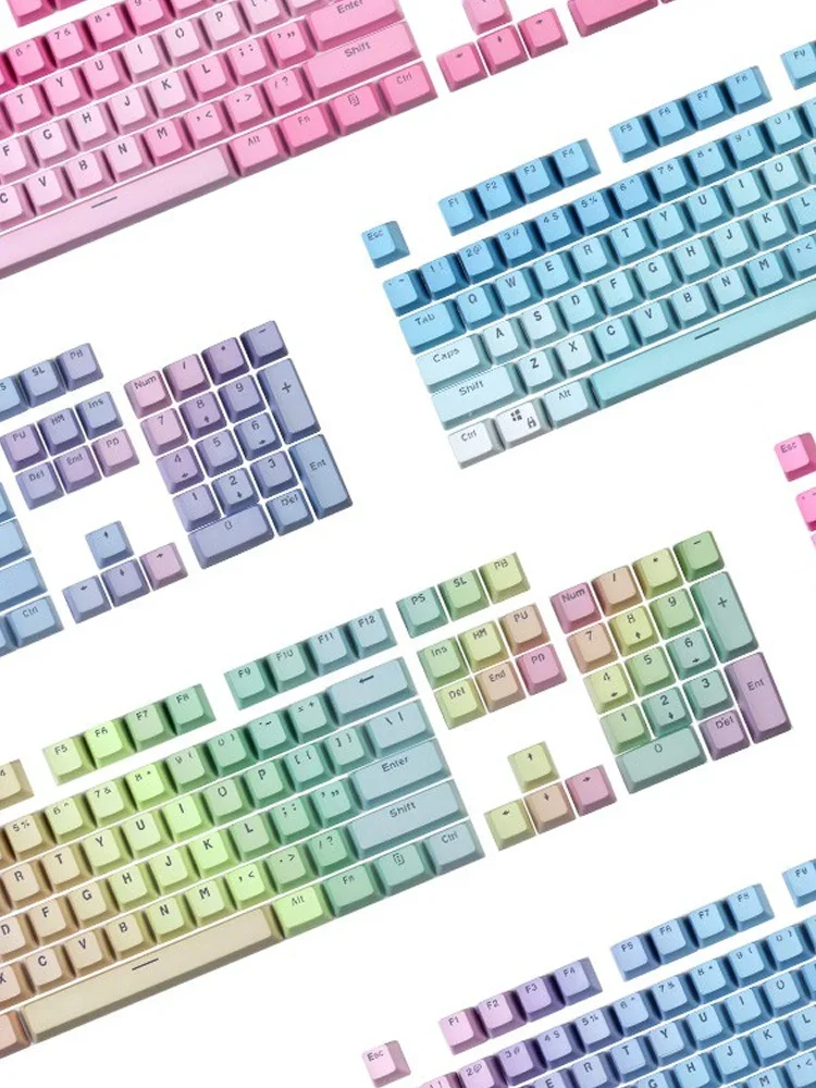 

Sublimation mechanical keyboard word transmittance engraved pbt rainbow, pacha dog keycap 84/87/104