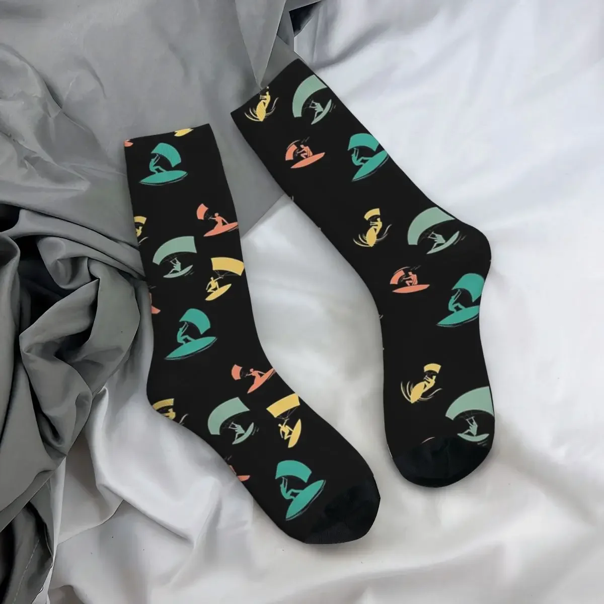 Chaussettes longues pour cerf-volant, surf, kitesurf, harajuku, toutes saisons, accessoires pour cadeaux unisexes, haute qualité