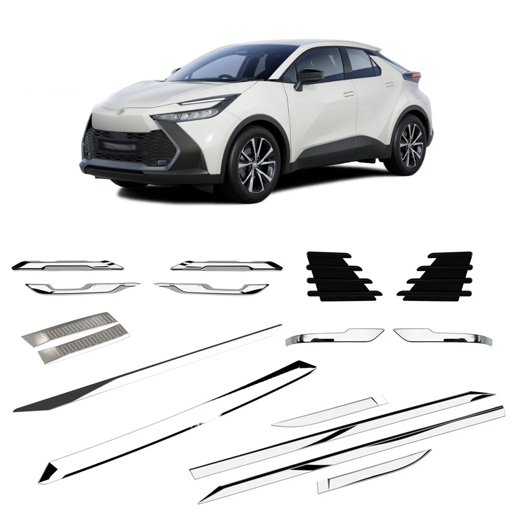 

Внешние аксессуары для Toyota CHR C-HR 2024 2025, АБС-пластик, хромированная рамка для противотуманных фар, защитная накладка на передний и задний бампер