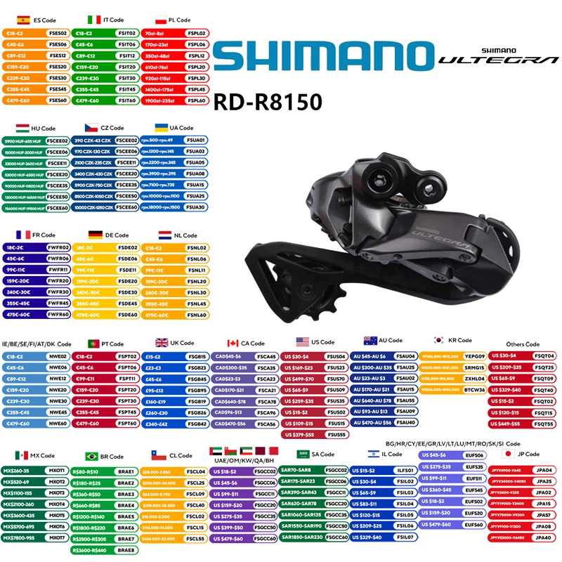SHIMANO ULTEGRA Di2 RD-R8150 2x12-Gang SHIMANO SHADOW RD Verdeckter Schaltwerk für Rennrad für R8170 Set Original Shimano