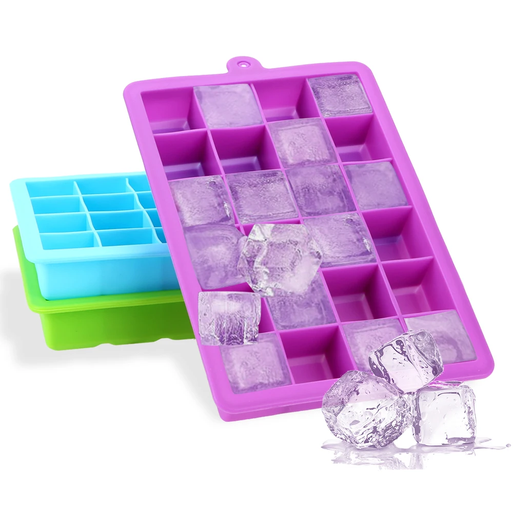 

Silicone Ice Cube Mold Ice Cream Maker Square Shape Ice Tray DIY Ice Mold Kitchen Tools 24-Hole Bar Party Cocktail Whisky