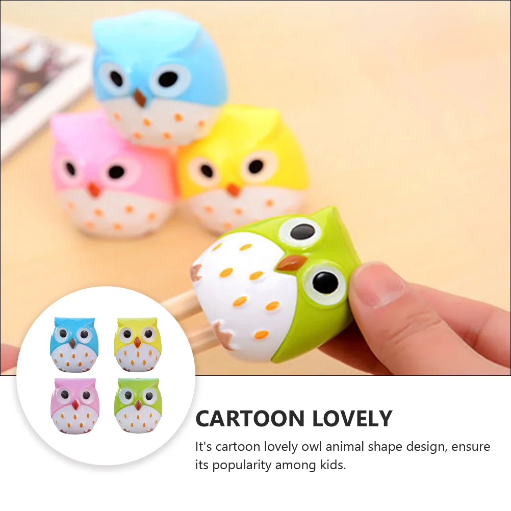 

24Pcs Owl Shaped Pencil Sharpener Dual Hole Design Quiet Durable For Kids Students Office School Supplies