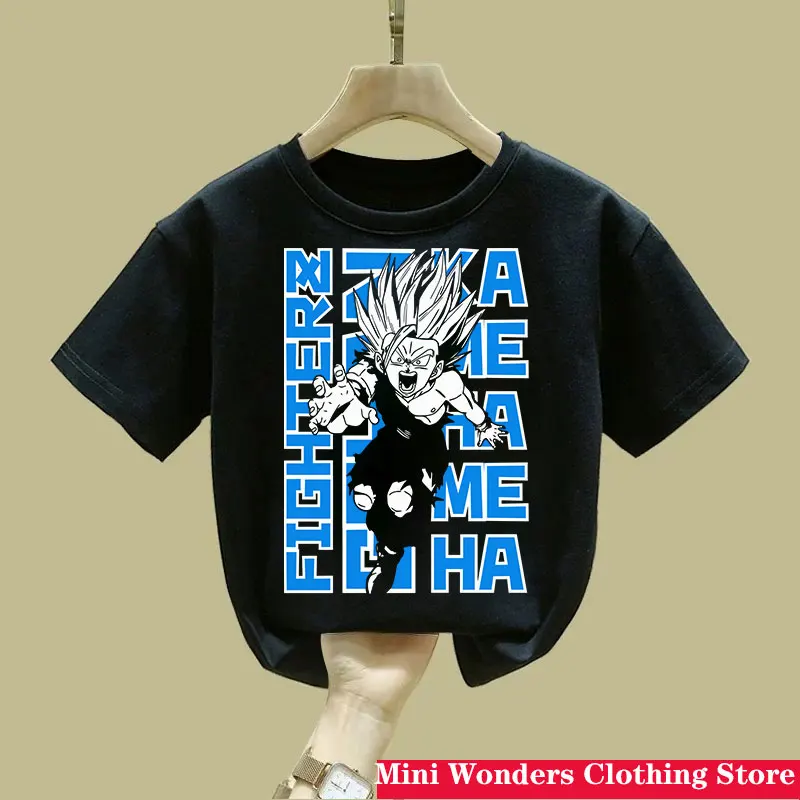 

Summer Goku Harajuku Anime Fashion Cartoon Kids T Shirt Boys Girls Cotton Tees Short Sleeve Printed Toddler Baby Clothes Tops