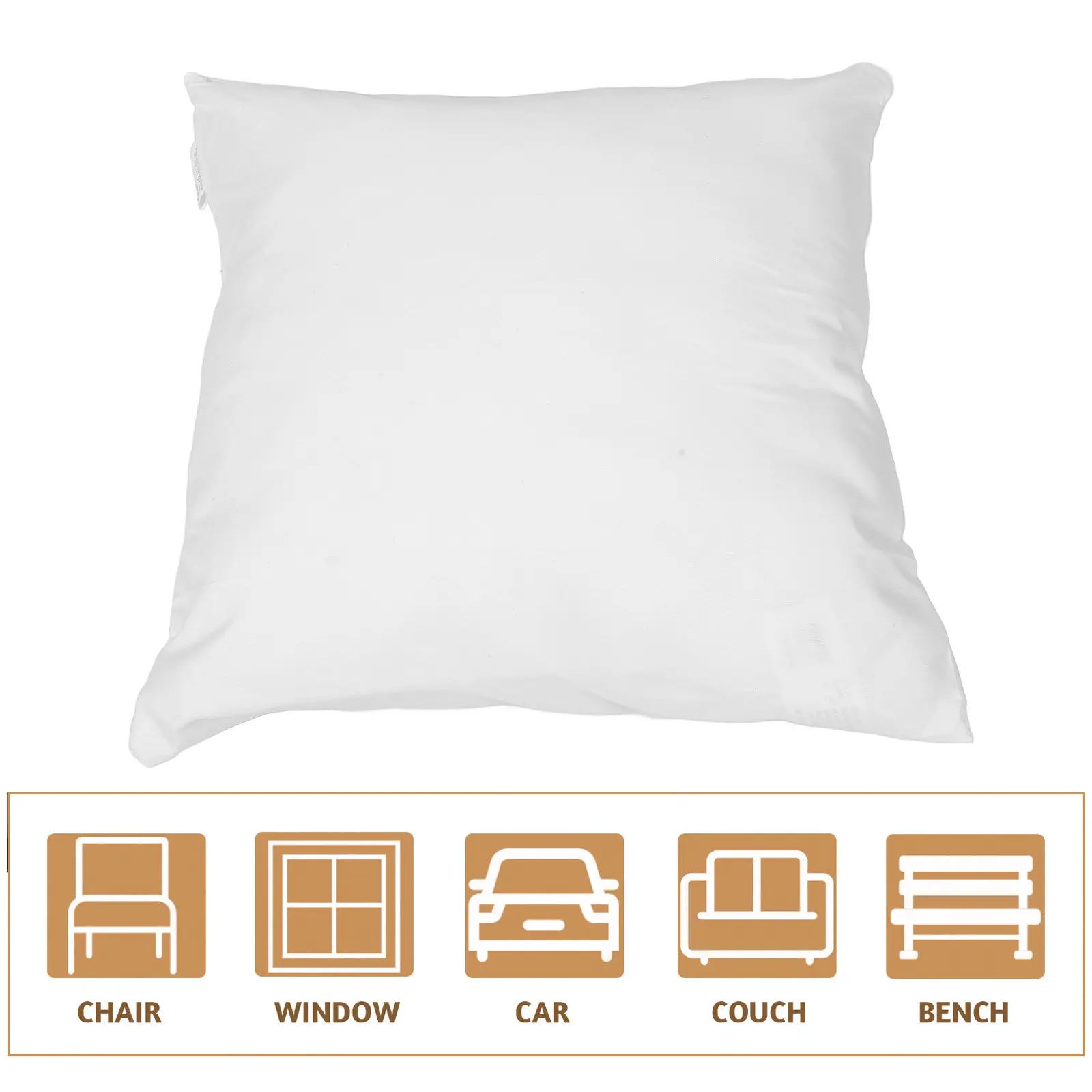 12x12 Inch White Throw Pillow Insert High Resilience PP Cotton Fill Easy Clean Fabric for Couch Cushion Replacement Sofa Back
