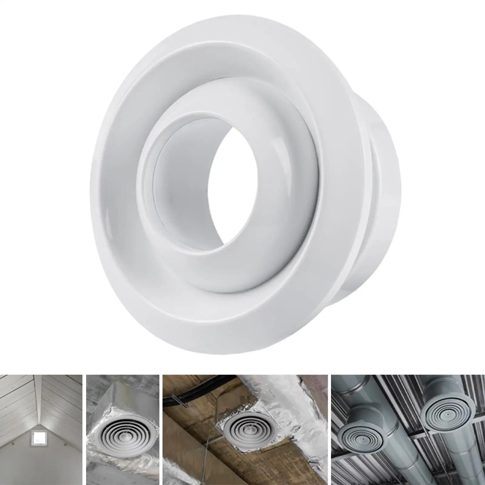 Round Air Vent Cover Rotatable Easy to Install Lightweight Adjustable Roofing Vent for Bathroom Office Home Use Stadiums Malls