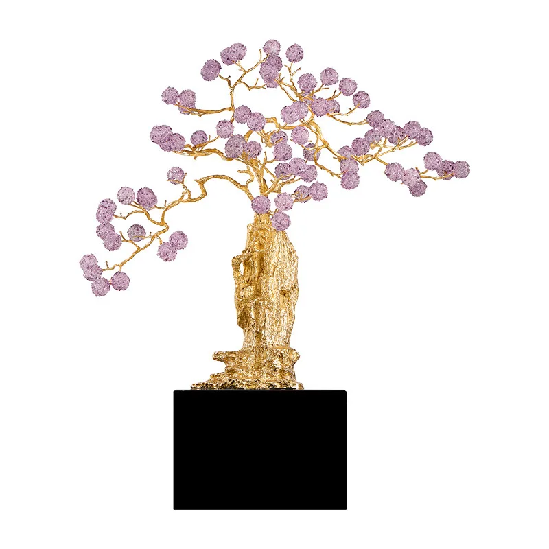 Entry entrance ornament amethyst fortune tree living room large piece