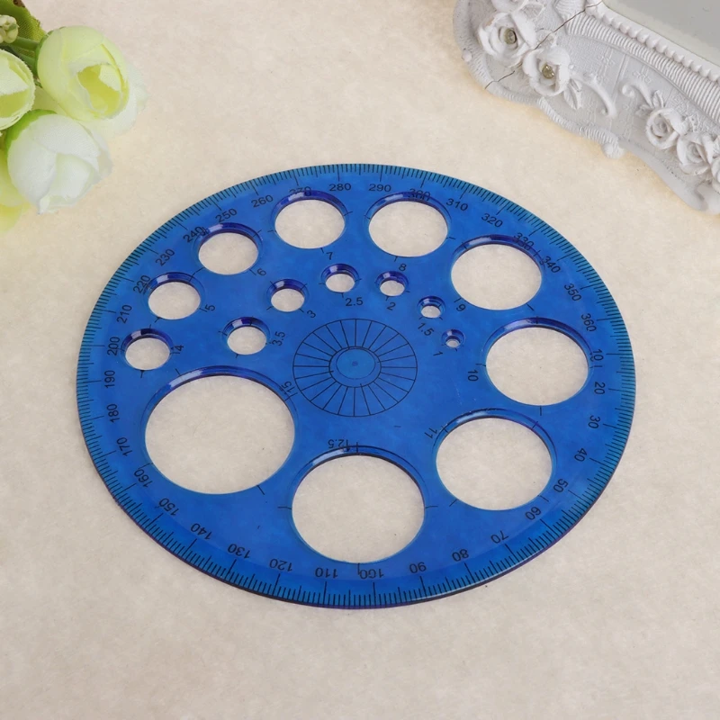 Transferidor 360 ​​graus, modelo régua redonda, material desenho escolar
