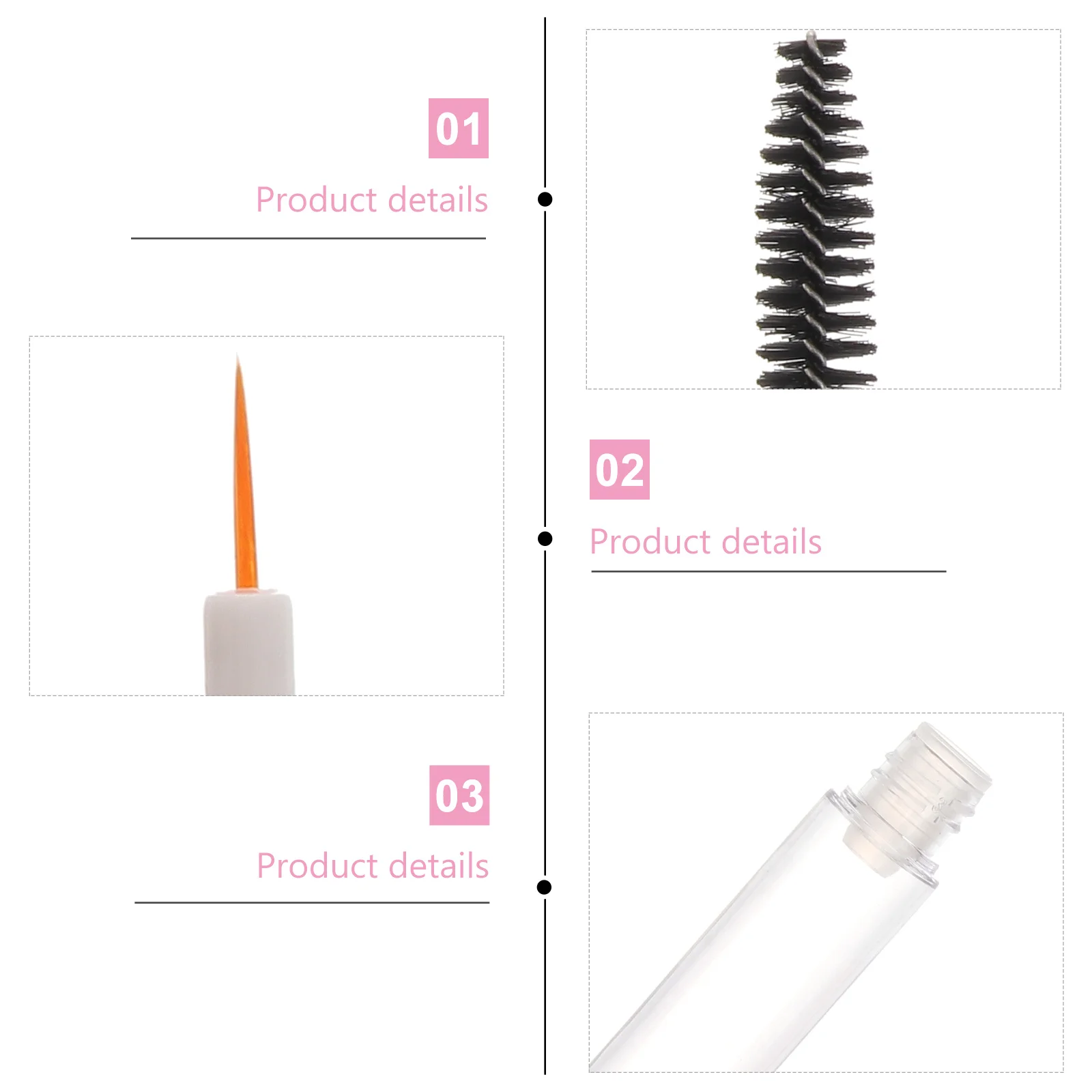 6 pçs tubo de rímel garrafa varinha de cílios pequena sombra ponta forro recipiente transparente leve recarregável armazenamento