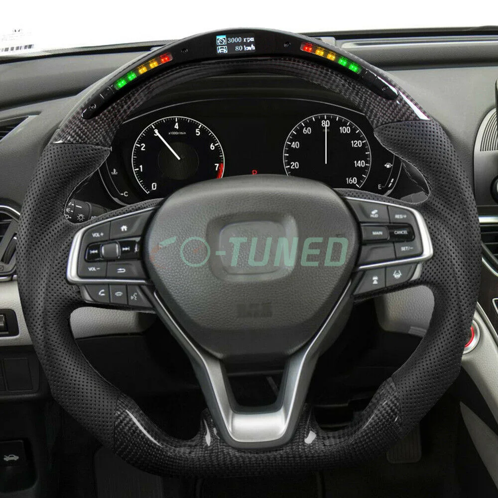 Custom logo LED Smart Carbon Fiber Steering Wheel Car Interior Accessories esportivo pra do Deportivo Performen for universal