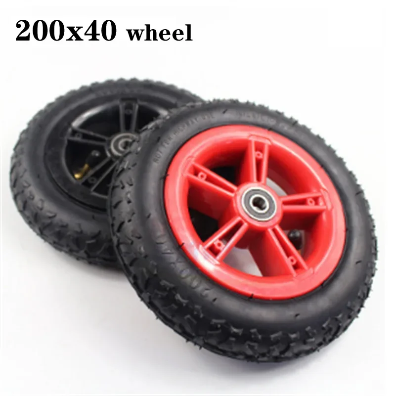 8 Inch 200x40 Wheel Plastic Rim Outer Tyre Inner Tube for Folding Bicycle Scooter Car Mini Motorcycle Baby\'s Car Accessories