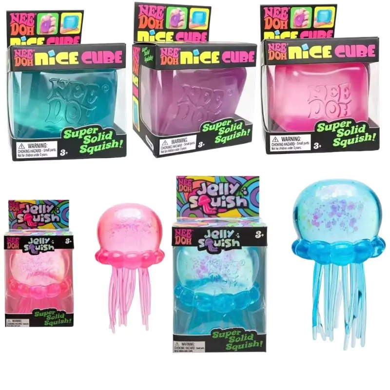 Needoh Nice Cube Sensory Stress Reliever Fidget Tool for Anxiety & Focus Desk Sensory Cube for Adults & Kids qx