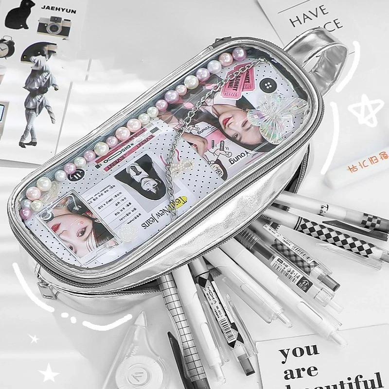 Transparent Pencil Case Waterproof Pen Bag Large Capacity School Pouch Pencil Box Multi-functional Stationery Pen Case Students