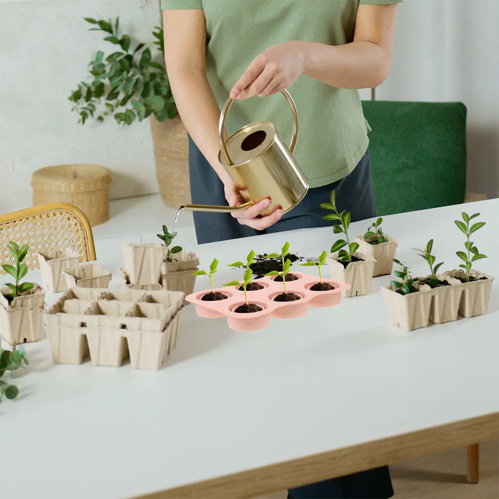 Silicone Starter Tray for Plant Germination Multi-Grid Sowing Tray Moisture Retaining Young Plant Growth Enhancer Garden