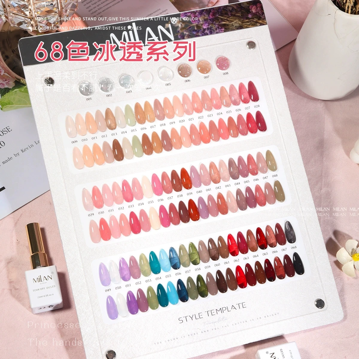 Lemcco 68pcs Jelly Gel Polish Set Korean Style Translucent UV Soak Off Gel polish Nail Art Gel Polish Manicure Nail Gel Lacque