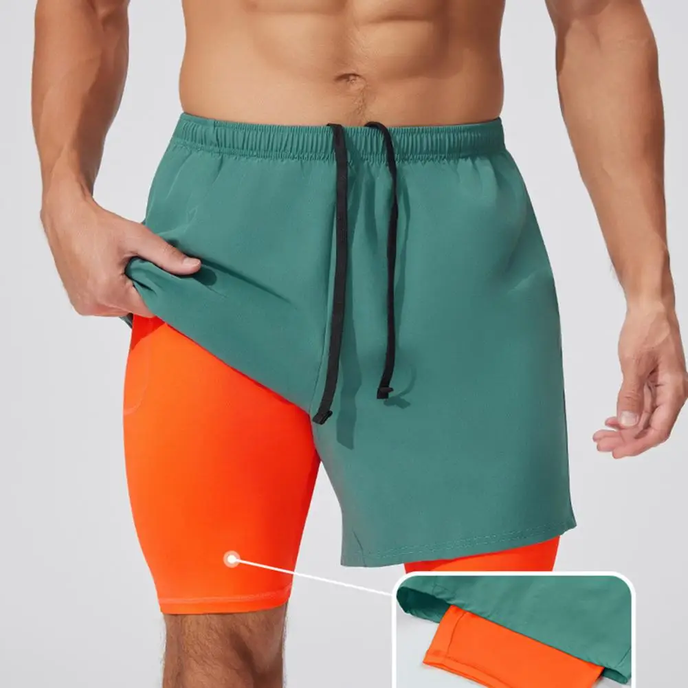 

Moisture-absorbing Shorts Quick-dry Workout Shorts Men's Adjustable Waist Running Shorts Moisture-wicking Sport with Drawstring