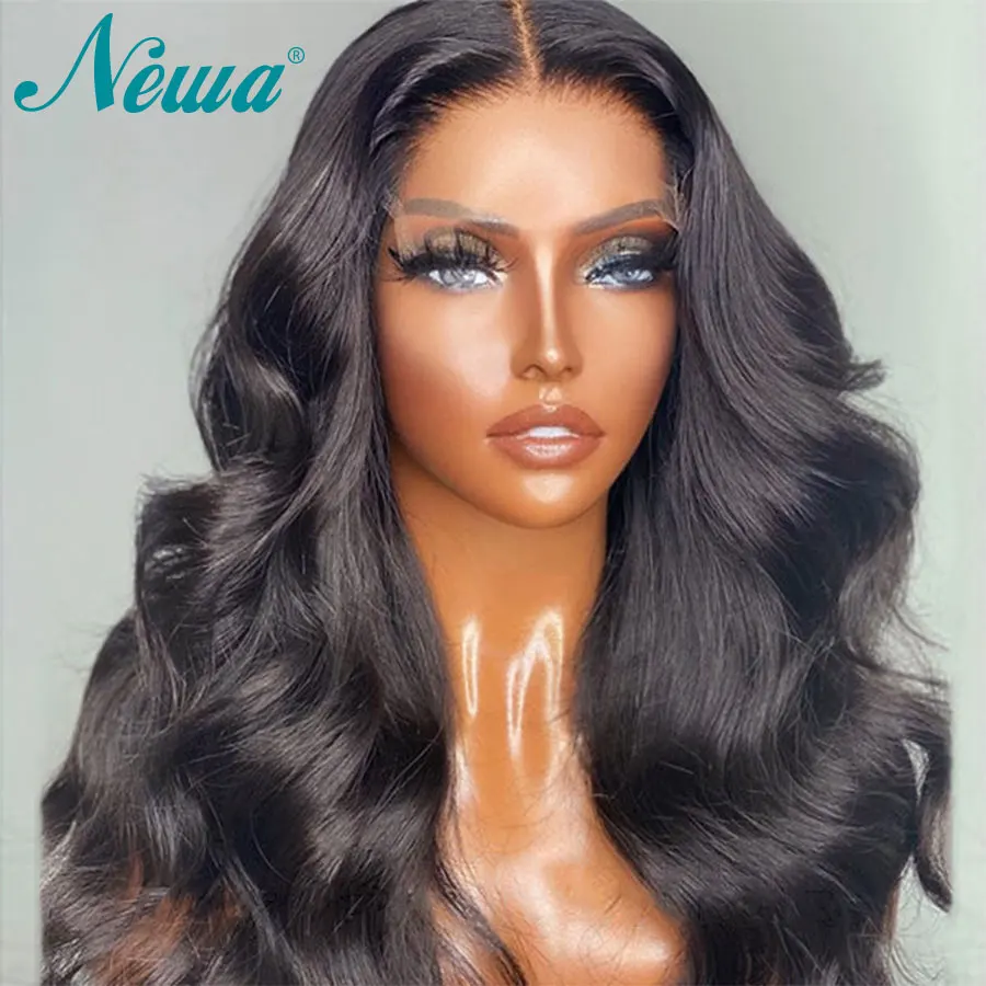 Newa 5X5 HD Lace Closure Wig Natural Black Loose Body Wave 6x6 HD Closure Wig 100% Human Hair Wigs Pre Plucked Bye Bye Knots Wig