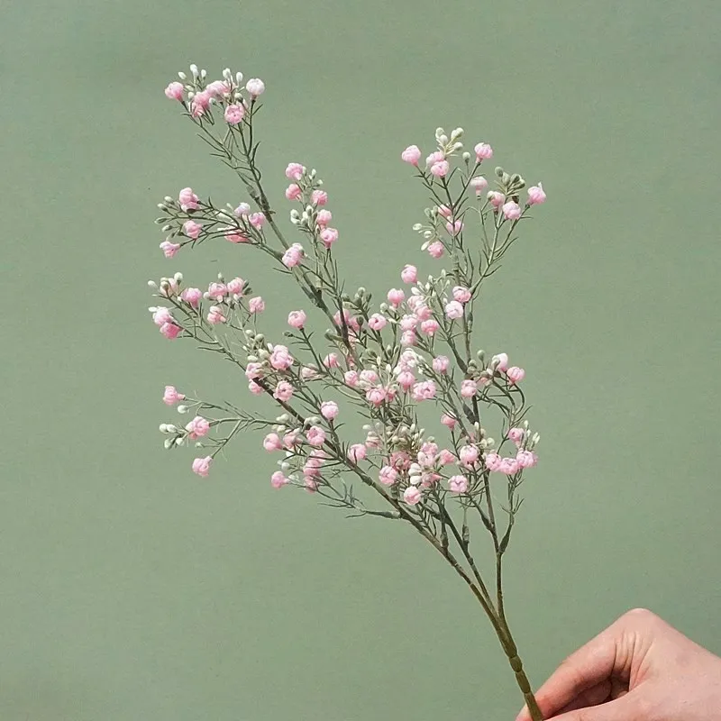 6 Stück 3-Zackige Kunstblumen „Baby's Breath“ für Heimdekoration, Garten, Party, Hochzeit, Brautstrauß, Kunstblumen aus Kunststoff, Gypsophila – Detail 3