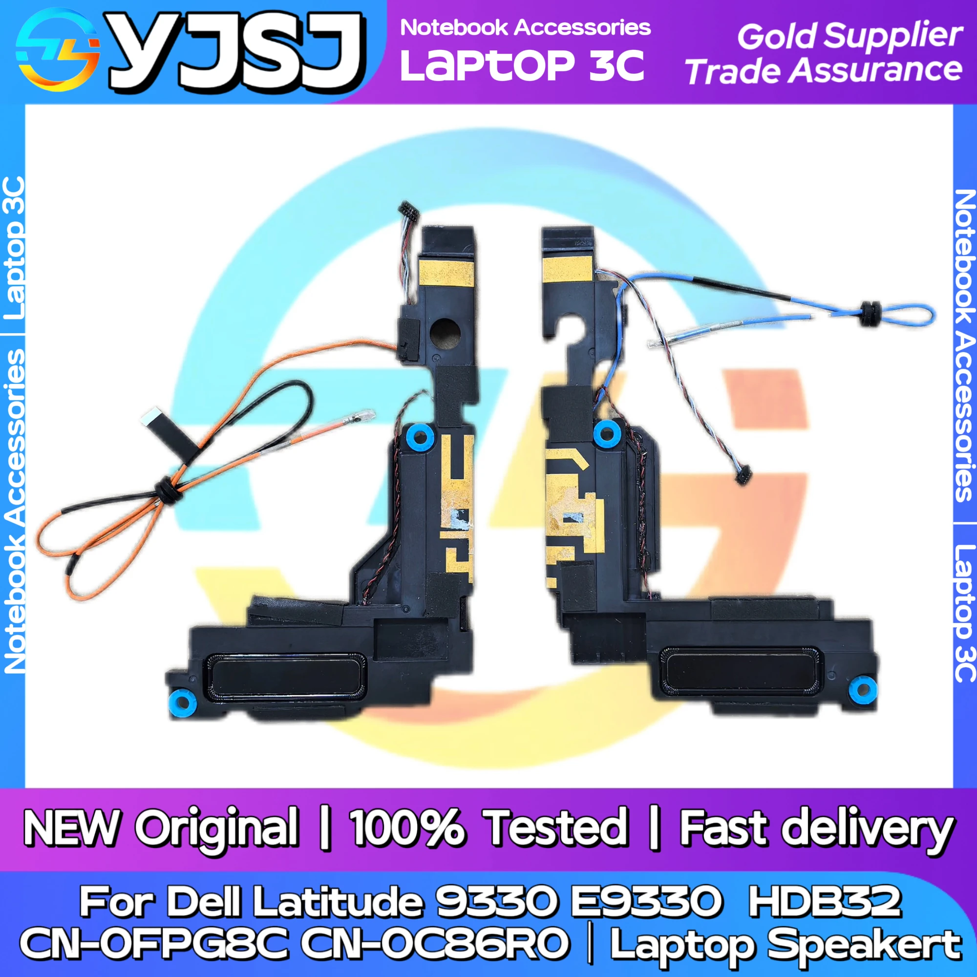 

New Original Laptop Notebook Audio Speaker For DELL Latitude 9330 Built in left and right speaker 03D8V5 0K43RM DC33002OU1L/2L