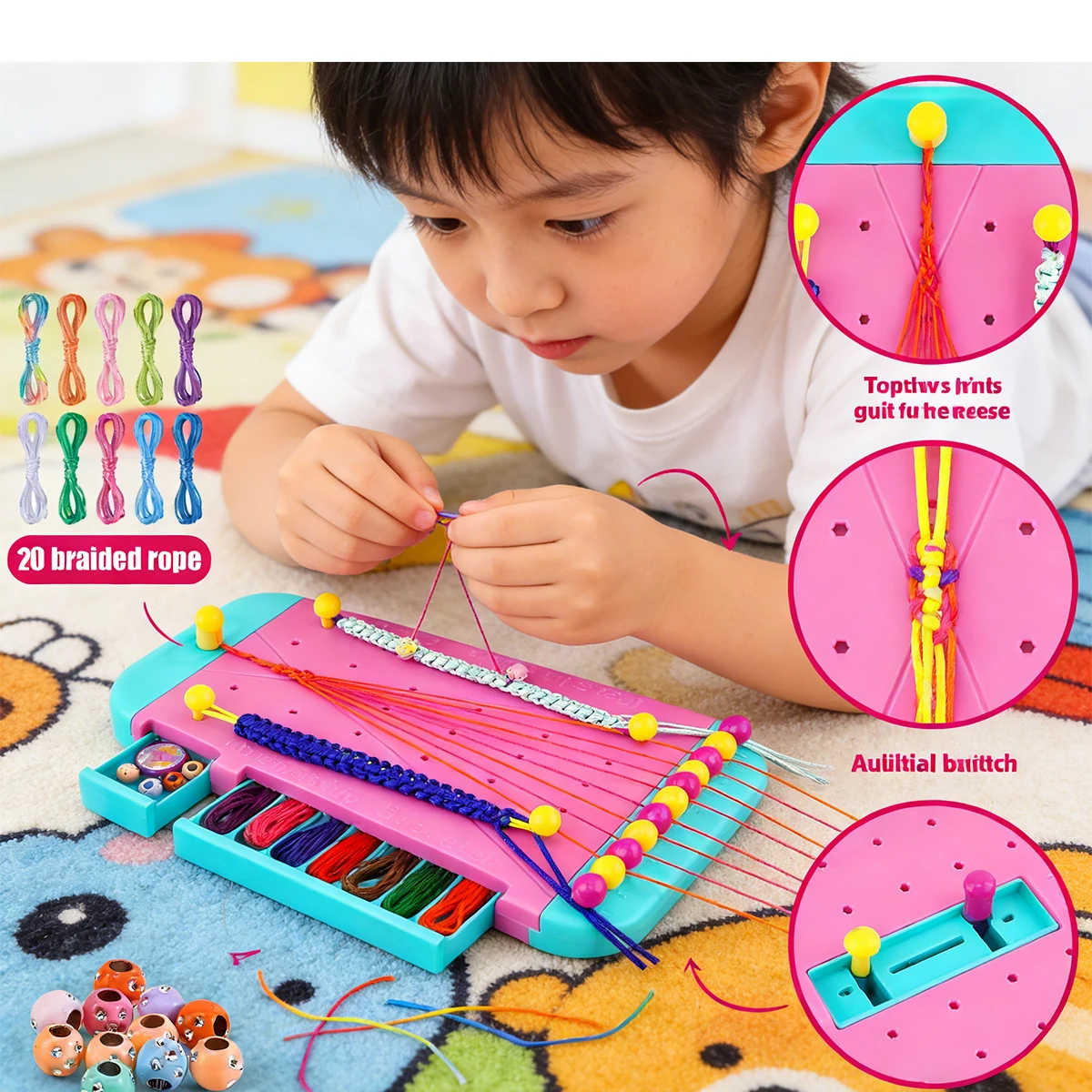 

DIY Bracelet Maker Crafting Kit for Children & Students Elastic Bracelet Making Set Bracelet Holder