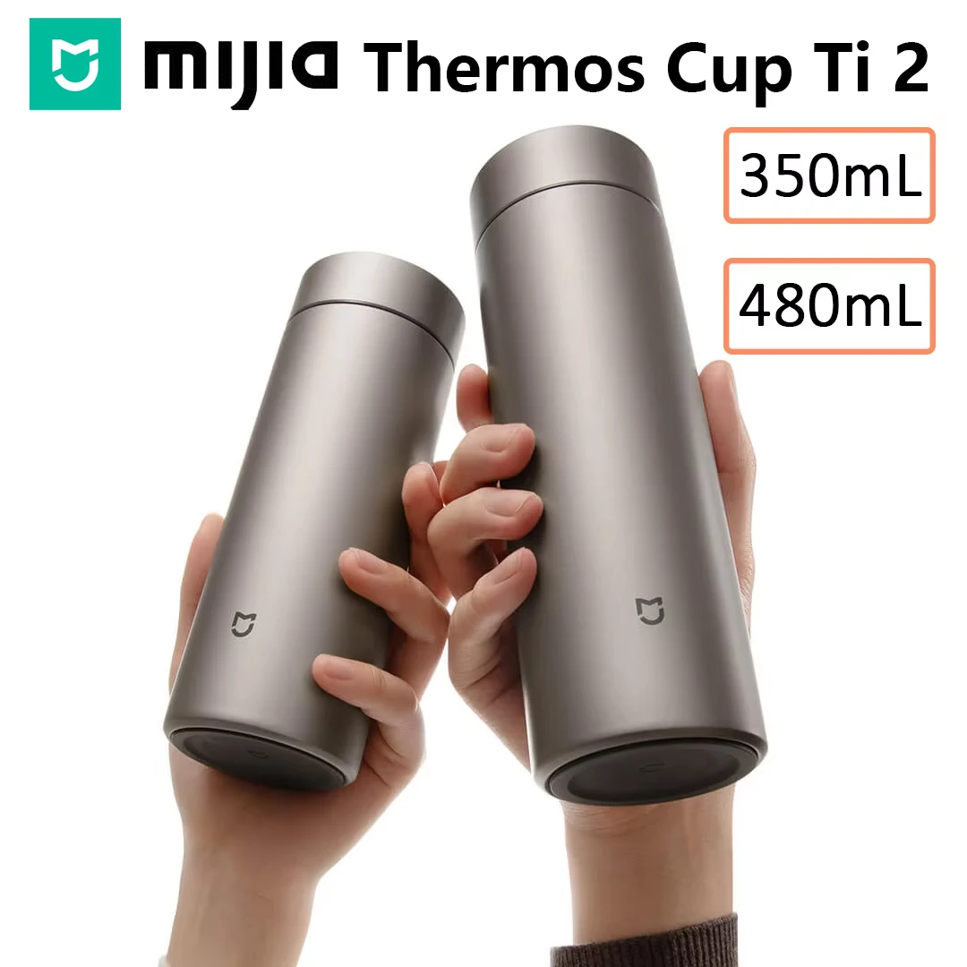 

Original MIJIA Thermos Cup Ti 2 350/480mL TA1 Pure Titanium 304 Stainless Steel 6H Keep Warm Cooling Travel Drink Vacuum Flask