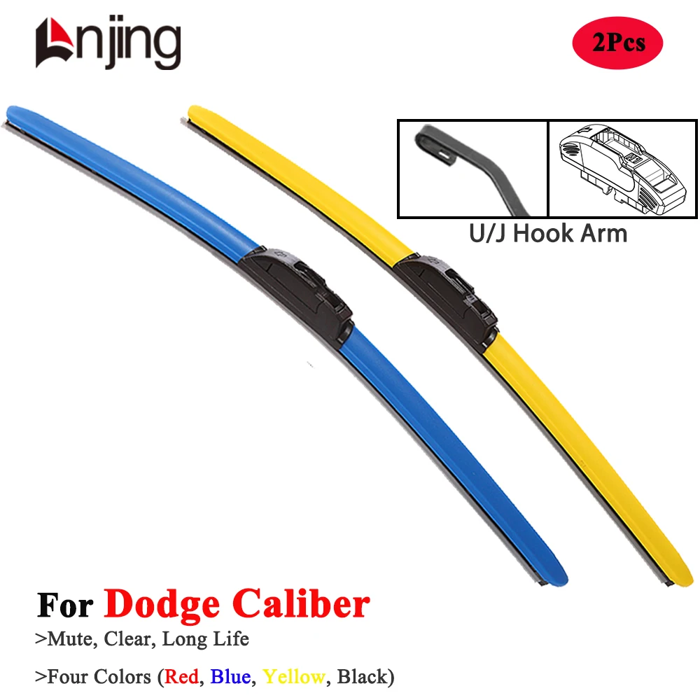 

LNJING Colorful Wiper Blades For Dodge Caliber SRT4 SE SXT 2008 2010 2011 2012 2013 Car Accessories Parts Red Blue Yellow Wipers