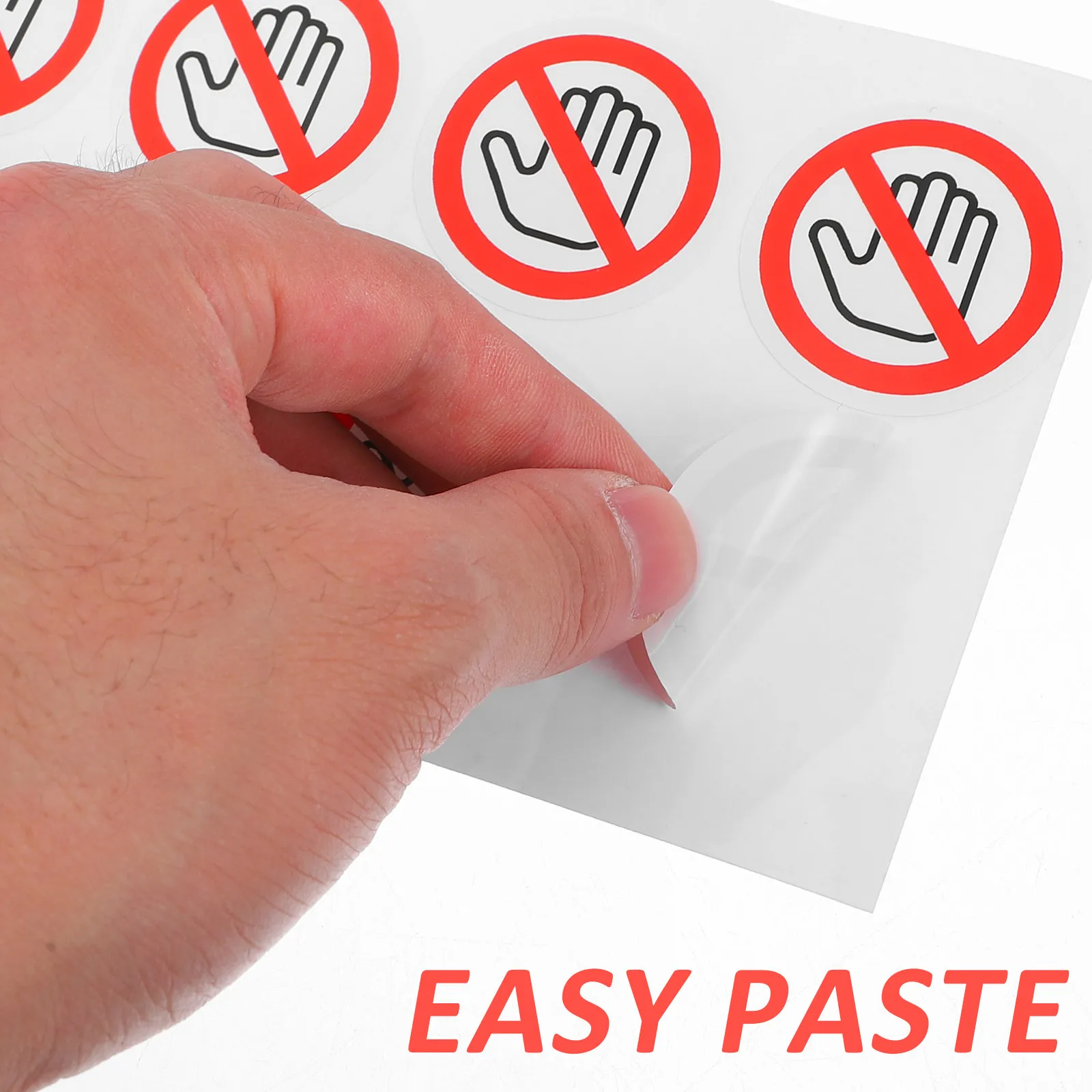 Picture 3: 20Pcs Safety Warning Labels Do Not Touch Stickers Round Vinyl Adhesive Decals High Visibility Warning Signs for Machinery