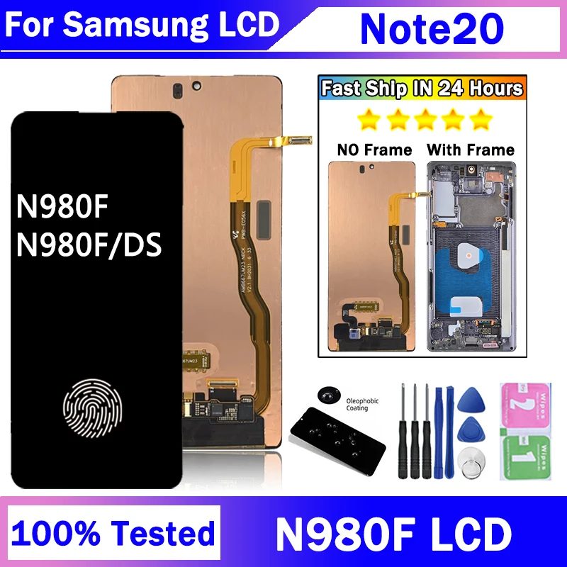 N981B,N980F Premium Lcd For Samsung Note20 Display Touch Screen Digitizer Panel Assembly For Samsung Note 20 5G LCD Frame