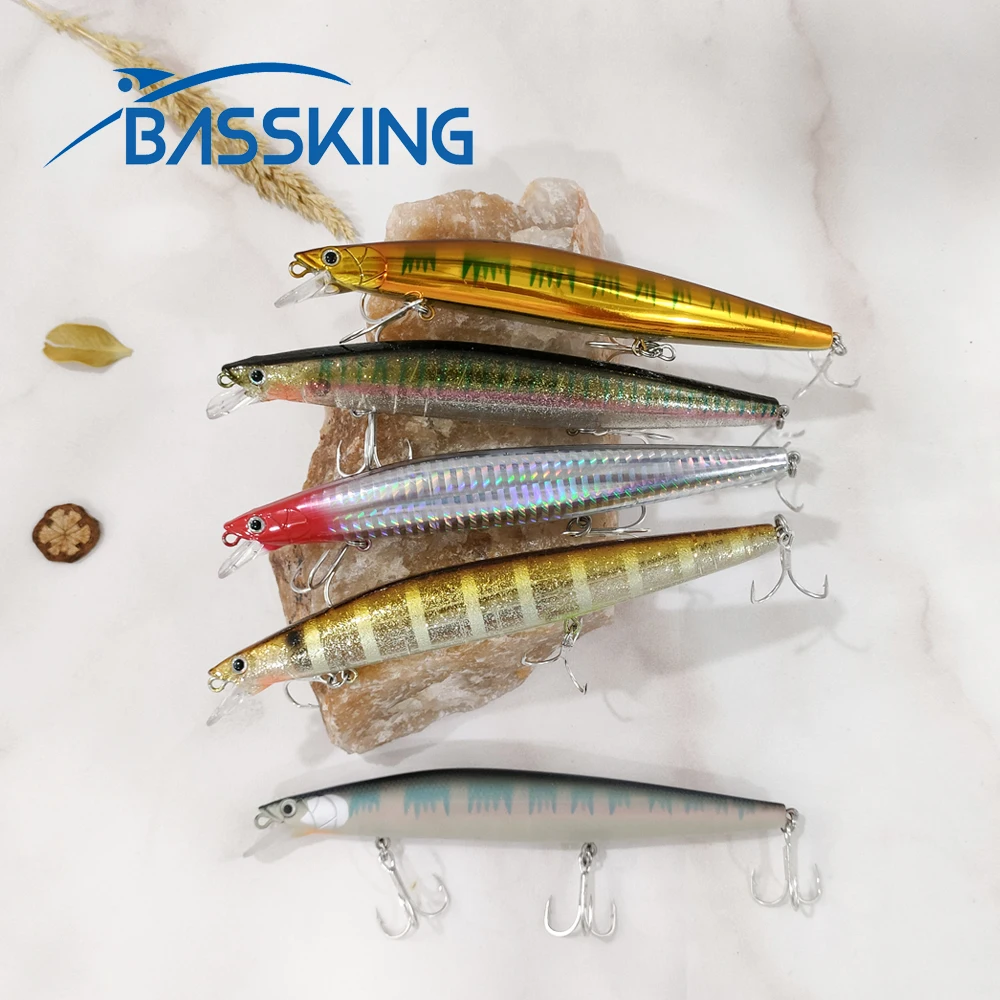 BASSKING Sinking Minnow Wobbler 145mm 26g Long Casting Hard Bait Isca Artificial Pesca Saltwater Jerkbait for Pike Bass Trout