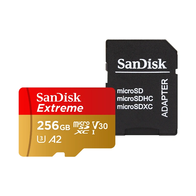 الأصلي SanDisk المتطرفة MicroSDHC 32GB A1 C10 MicroSDXC 64GB 128GB 256GB A2 V30 بطاقة الذاكرة TF بطاقة مايكرو SD بطاقة للطائرة بدون طيار