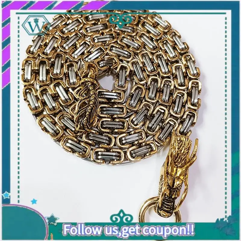 A09P في الهواء الطلق التنين العمود الفقري الدفاع عن النفس سوط سلسلة الفولاذ المقاوم للصدأ التيتانيوم الصلب عارضة سوار معدني قلادة الخصر سلسلة