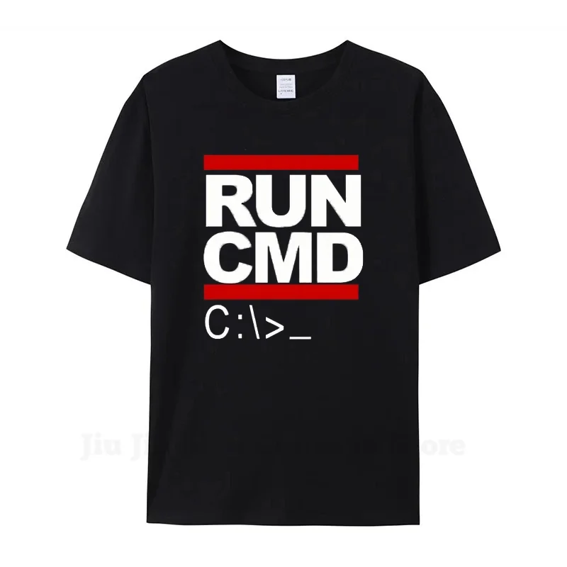 تشغيل Cmd مبرمج الكمبيوتر الرجال بلايز الصيف قصيرة الأكمام القطن تي شيرت مضحك هدية عيد ميلاد لصديقها الزوج المتضخم T