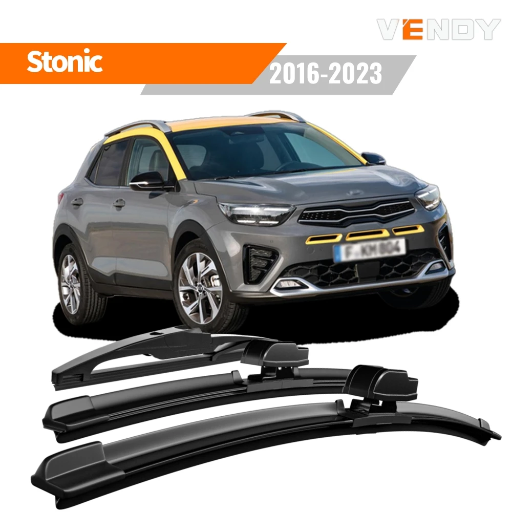 

1set Front & Rear Windshield Wiper Blades Windscreen Wipers For KIA Stonic 2016-2023 Rubber Brushes Car Accessories Refills