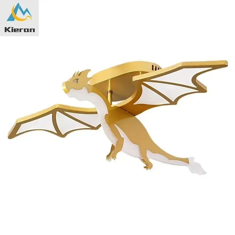 Modern Golden Dragon LED Ceiling Lamp Bedroom Study Restaurant Bedside Ceiling Light Living Room Decoration Dragon Ceiling Lamps