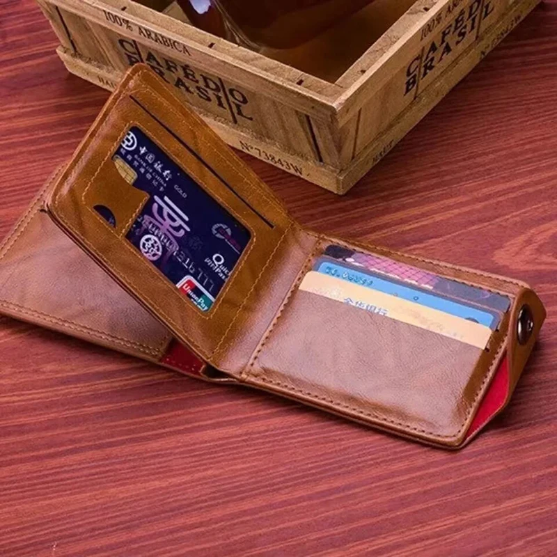 Billetera de cuero con patrón de dólar estadounidense para hombre, tarjetero de gran capacidad, 100