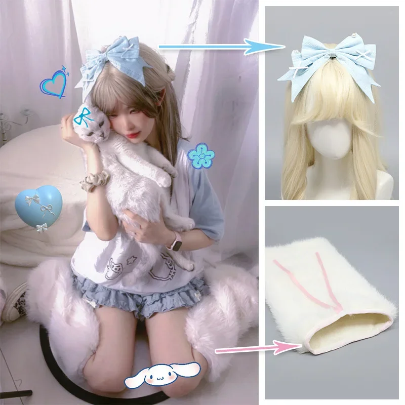 Frauen Süße Flauschige Bein Hülse Mädchen Lolita Maid Mode Cosplay Zubehör Plüsch Lose Socken Fursuit Strumpf