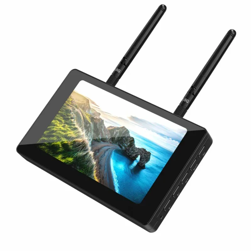 Monitor FPV de 5,8G con DVR pantalla LCD de 5 pulgadas bajo consumo de energía búsqueda de canal automático con un clic adecuado para Dron FPV