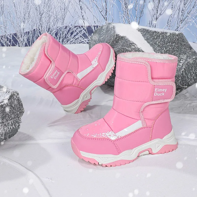 

2025 Children Fashion Thick and Warm Versatile Chic Snow Boots for Girls Boys Winter New Style Soft Bottom Anti-slippery