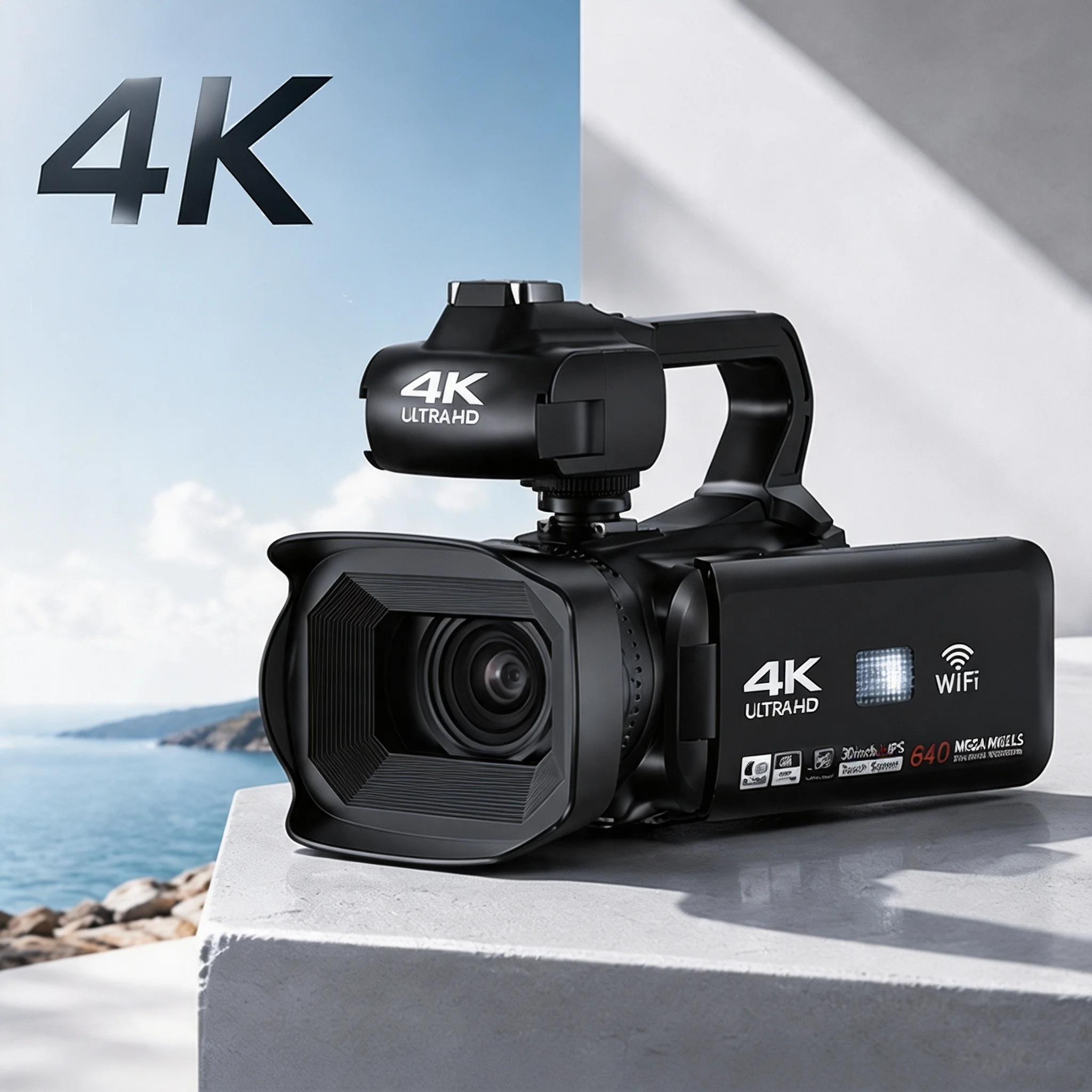 64MP 4K UHD Camcorder 18X Zoom Digital Video Camera with WiFi 270° Rotative Touch Screen for Vlogging YouTube Livestreaming