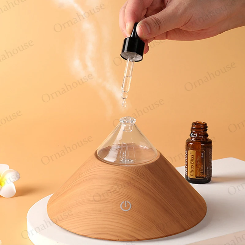 

Essential Oil Waterless Wood Base Ultrasonic Diffuser Anion Aroma Diffuser for Home Room Fragrance Smell Distributor Humidifier