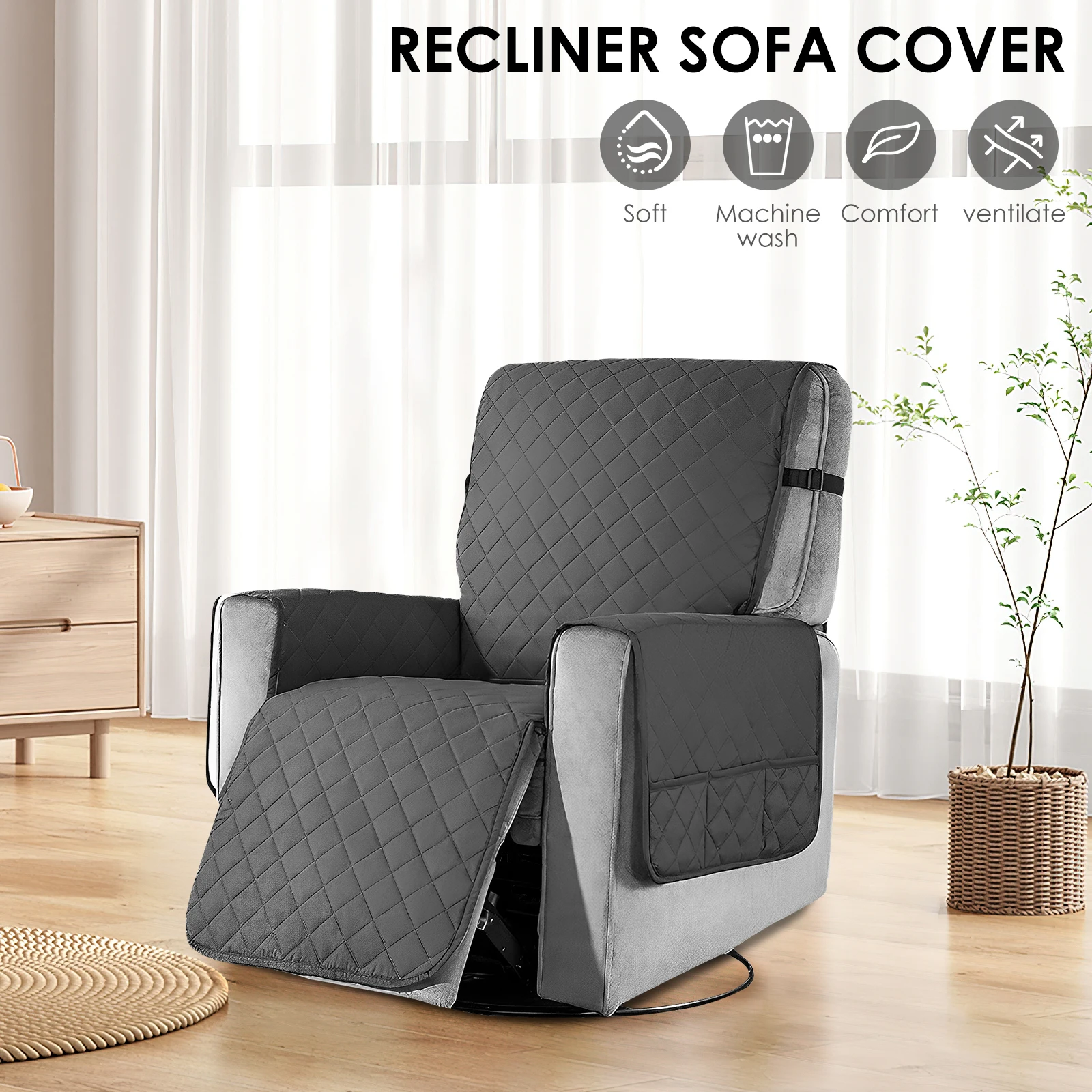 Anti-slip Recliner Chair Cover - Washer Toss Set ulasan dan harga