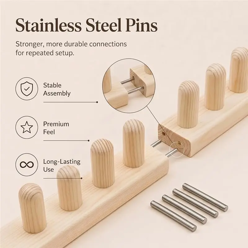PZHI-Wood Hand Knitting Tool For Chunky Yarn- Snag-Free Edges, Includes Storage Bag, Beginner-Friendly Craft