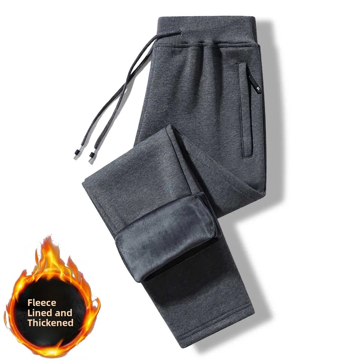 plus Size Thickened Fleece Lined Sports Casual Straight Leg Pants Women's Warm Cozy Trousers Autumn Winter Fashion Ladies' Pants