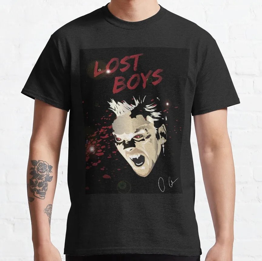 

David Powers Horror Movie the lost boys graphic t shirts for men Retro scary Santa Carla Halloween printed tee large size tops