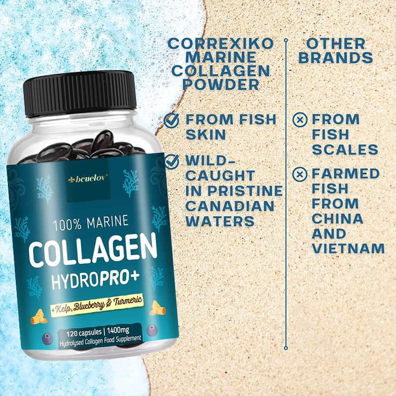 Hydrolyzed Marine Collagen - HYDROPRO, Advanced Hydrolyzed Formula for Optimal Absorption, Skin, Hair, Nails & Joint Support