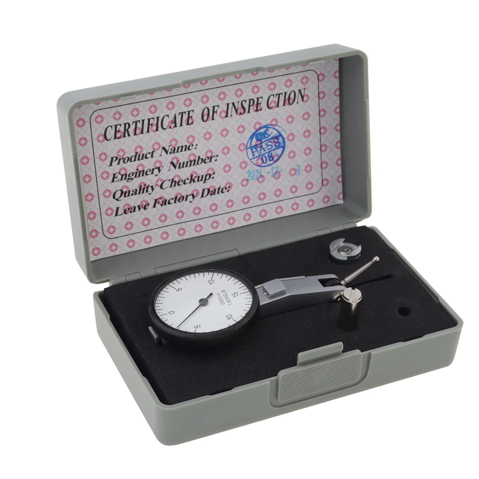 0.0005 inch Dovetail Rails Dial Test Indicator Storage Case 2 Steel Dovetail Clamps Zinc Alloy Imperial Dial Indicator Gauge