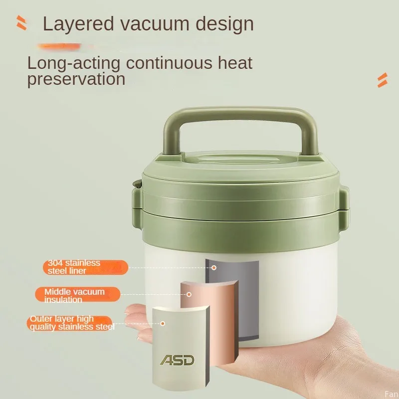 900ml-2.8l insulated lunch box Stainless steel For students and office workers Microwaveable Small Portable Vacuum Bento Box